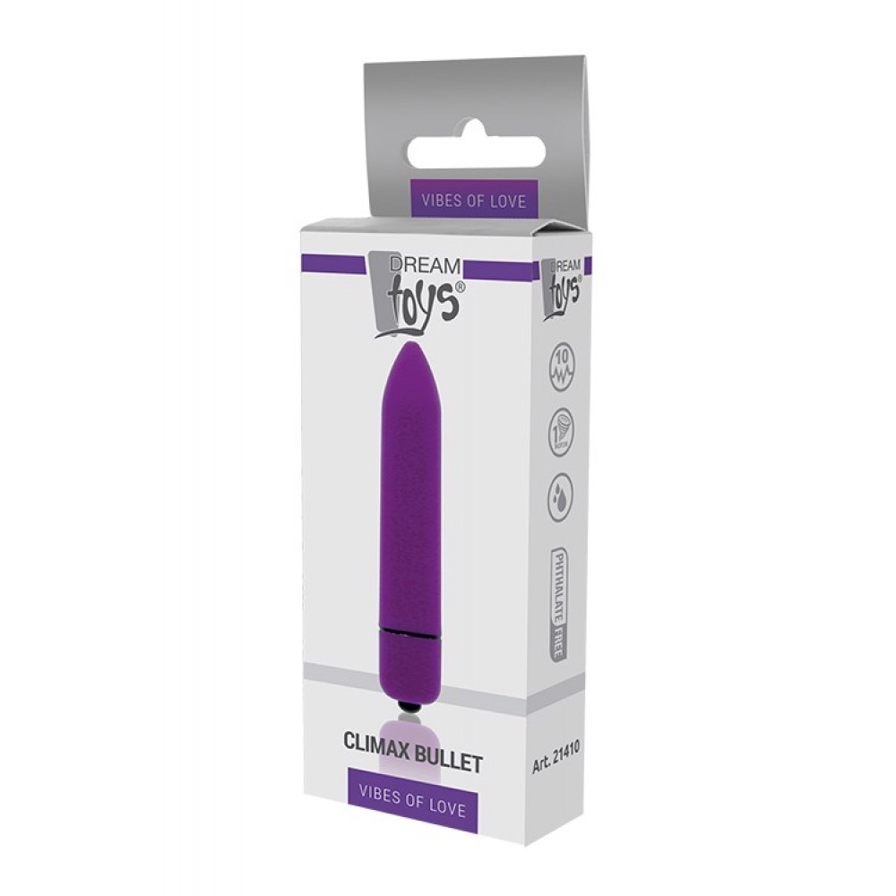 Вибропули и мини-вибраторы - Мини вибромассажер DREAM TOYS 10-SPEED CLIMAX BULLET PURPLE