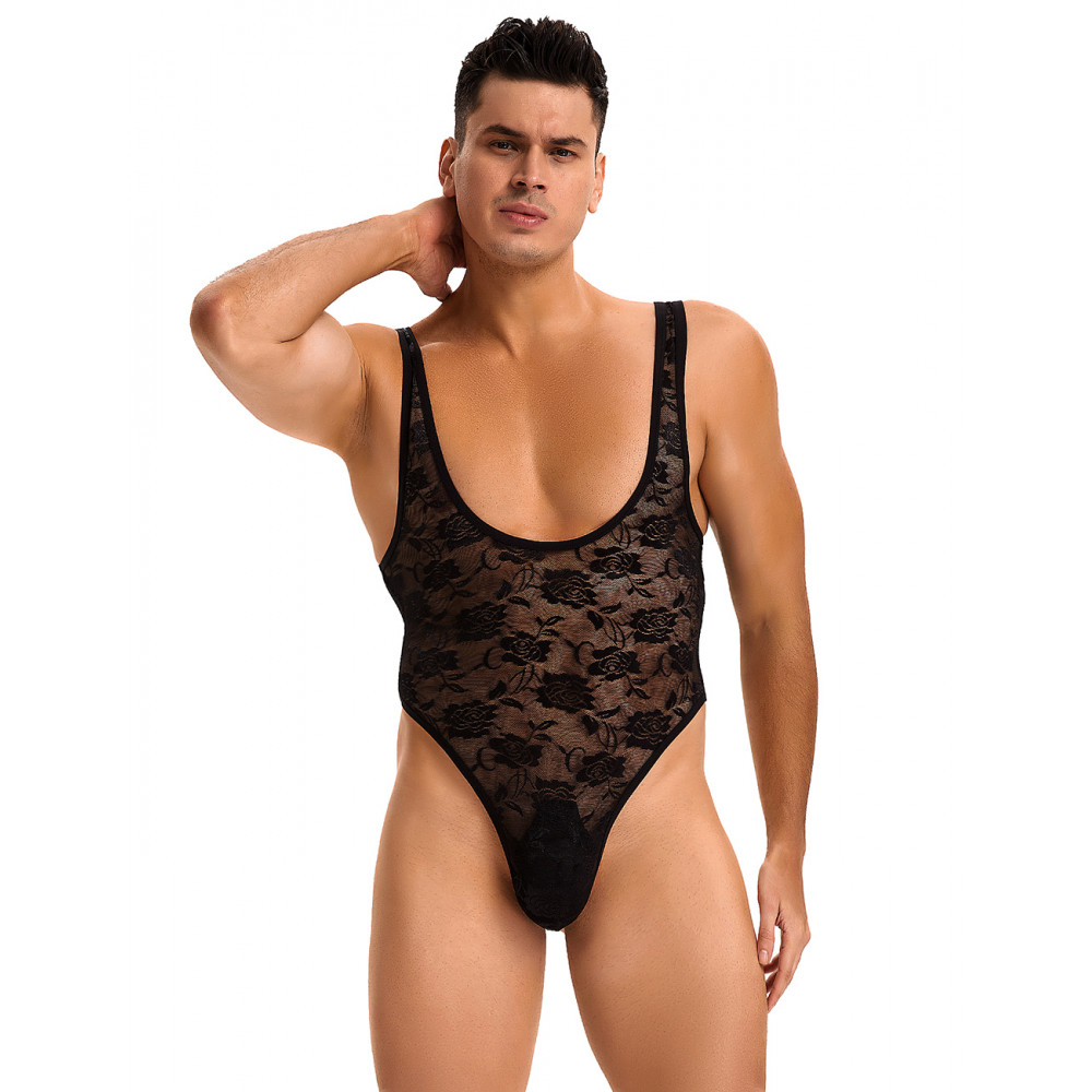 Різне - Чоловіче мереживне боді Star Night, чорне, L 2