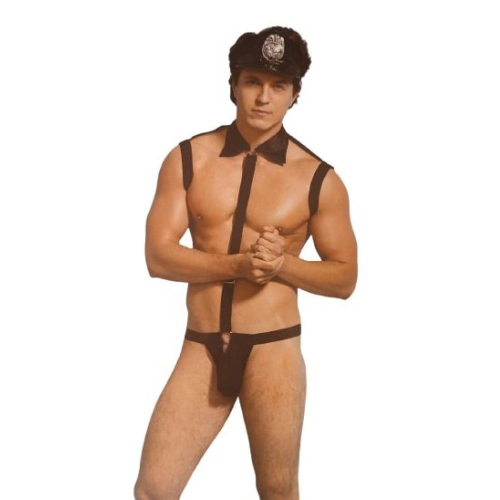 Мужское эротическое белье - Мужской игровой костюм полицейского 2 предмета L/XL черний Sunspice