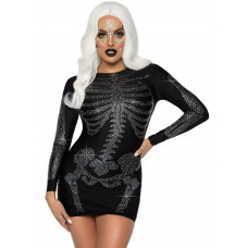 Мини-платье скелета со стразами M Leg Avenue Skeleton Rhinestone, черное