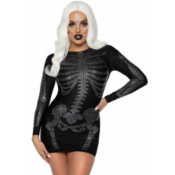 Мини-платье скелета со стразами M Leg Avenue Skeleton Rhinestone, черное