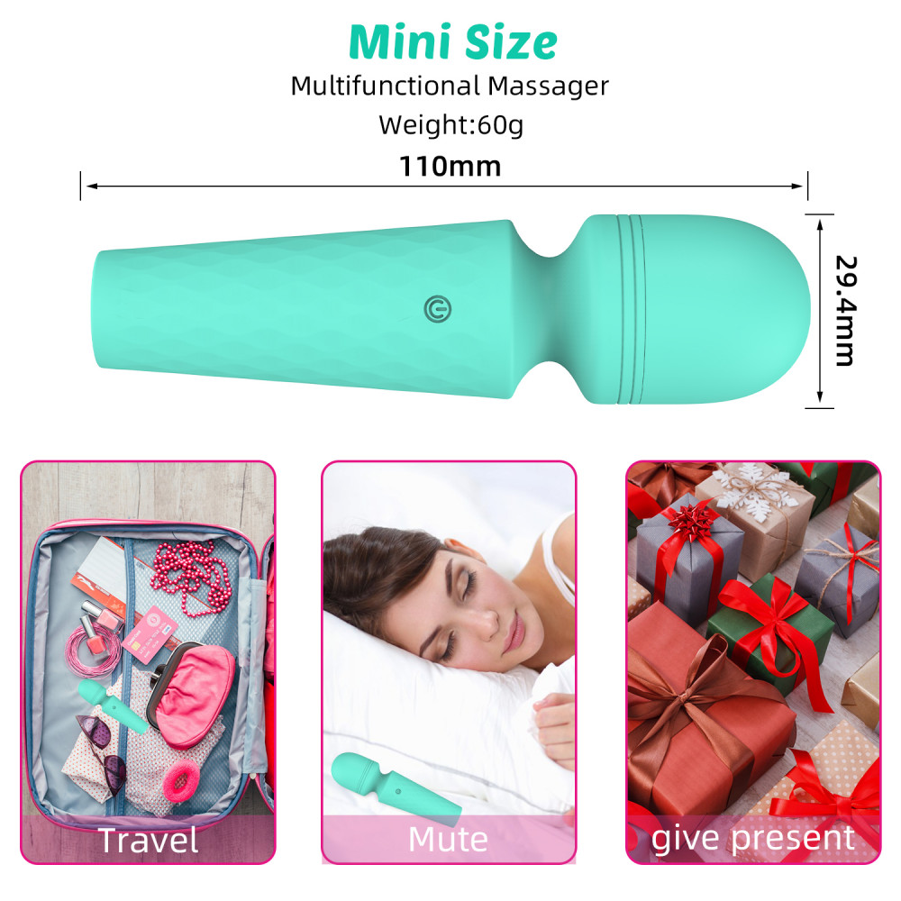 Для LGBTQ+ - Міні-вібратор мікрофон Every Night Toys Sharon бірюзовий, 10 режимів вібрації 13