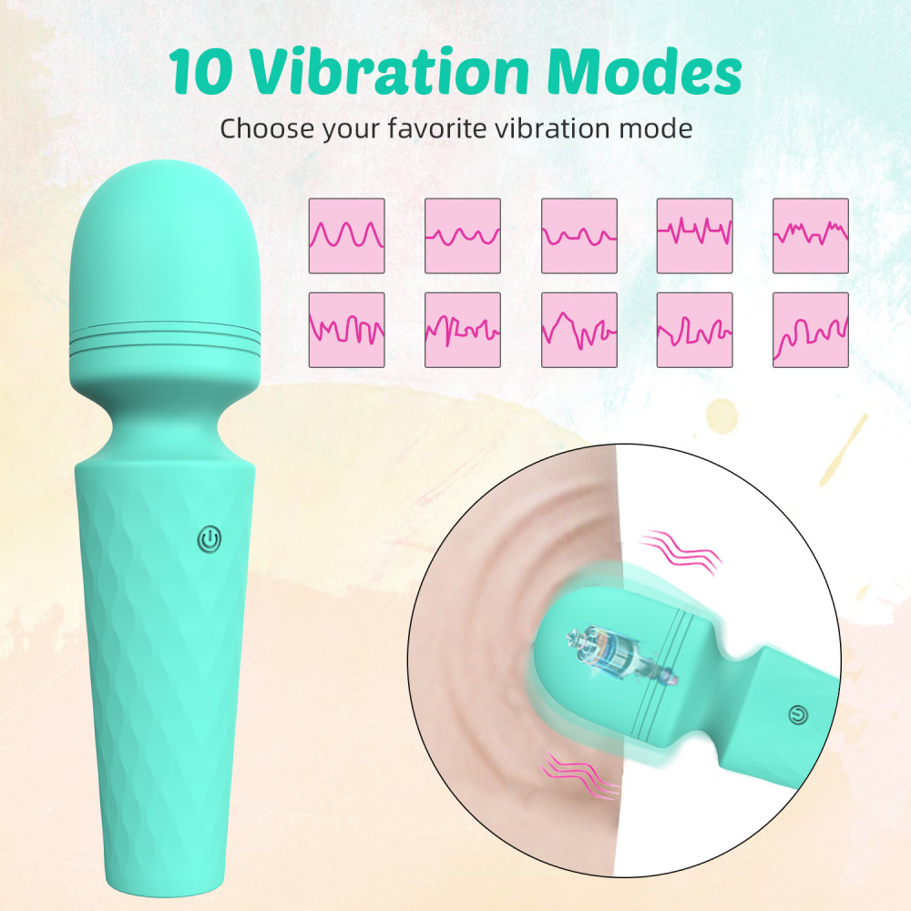 Для LGBTQ+ - Міні-вібратор мікрофон Every Night Toys Sharon бірюзовий, 10 режимів вібрації 8