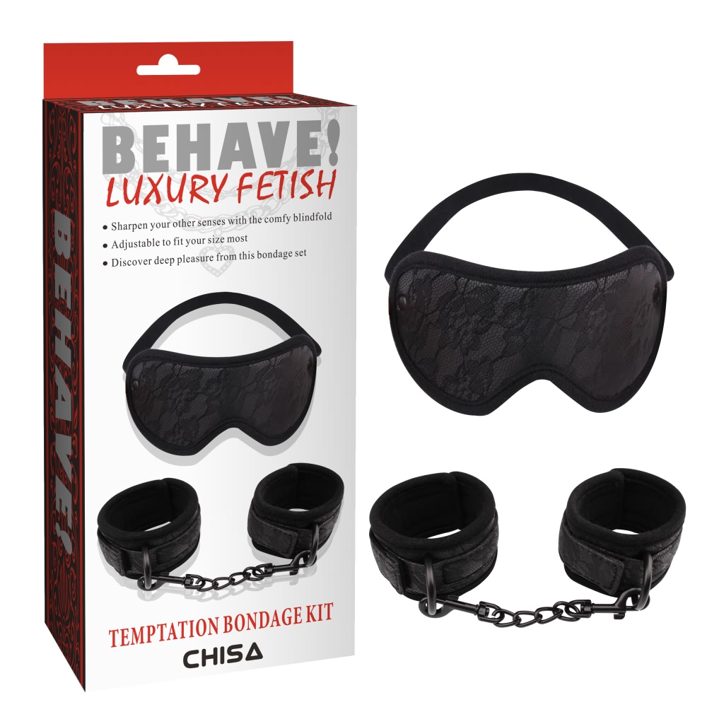 Наборы для БДСМ - Набор БДСМ маска + наручники Chisa Behave Luxury Fetish