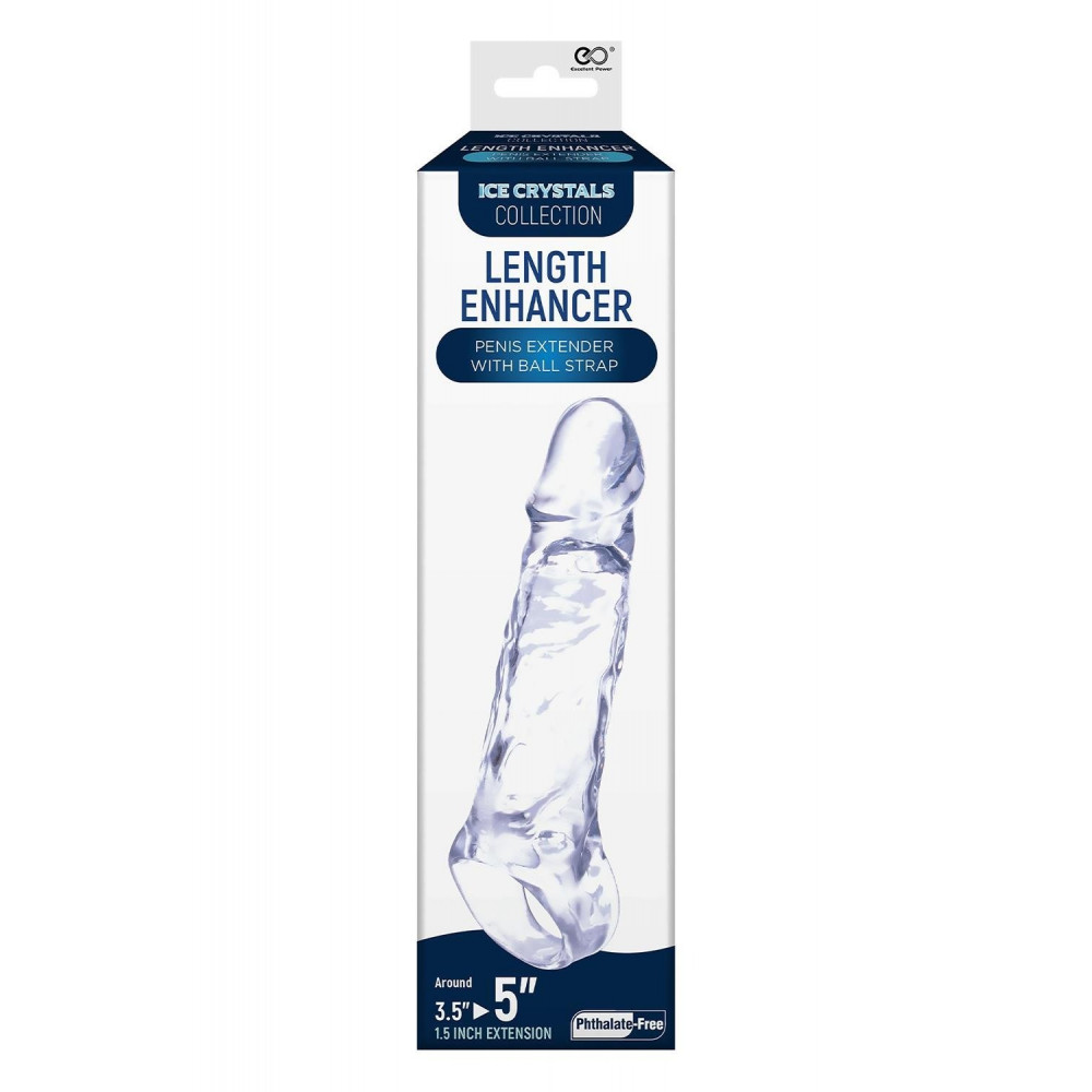 Эрекционные кольца без вибрации - Насадка на пенис NMC прозрачная, 16 см 3