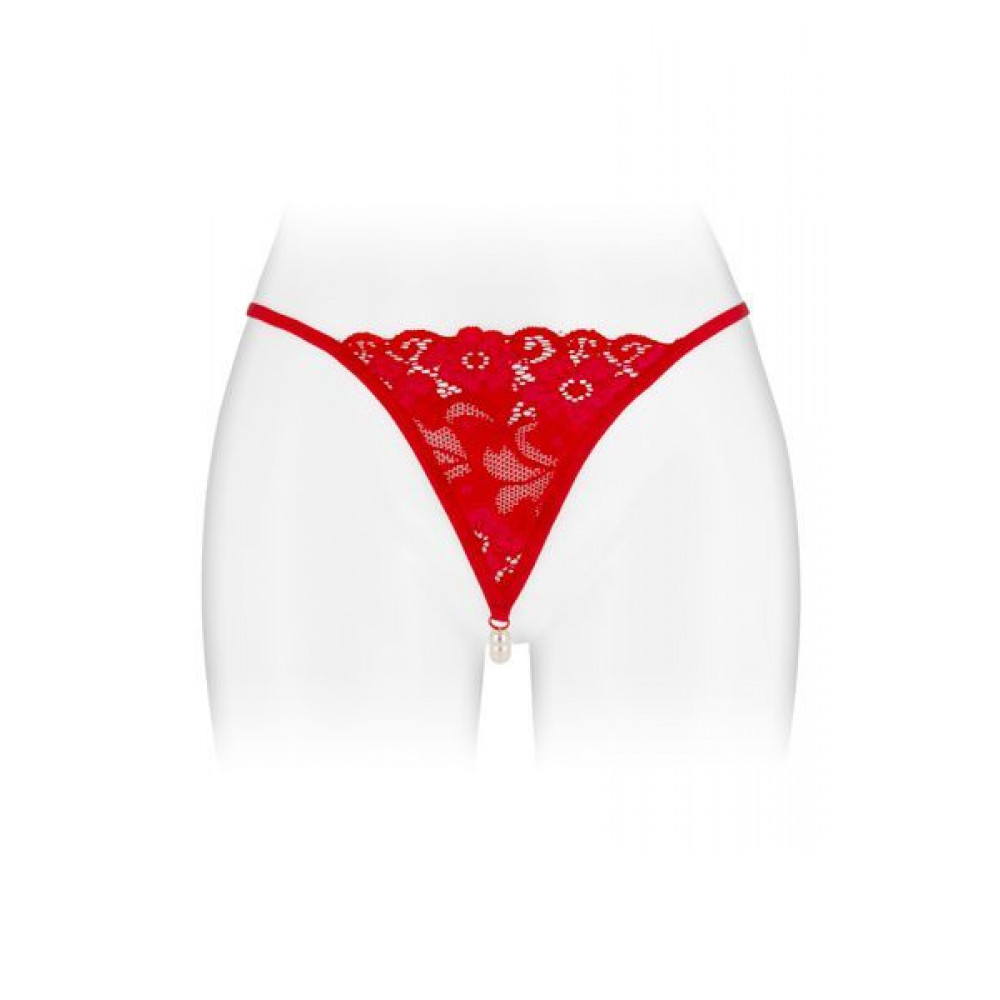 Сексуальные трусики - Трусики-стринги с жемчужной ниткой Fashion Secret VENUSINA Red