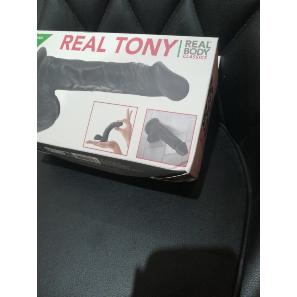 Секс игрушки - Фаллоимитатор Real Body - Real Tony Black, TPE, диаметр 3,5см (мятая упаковка!!!) 1