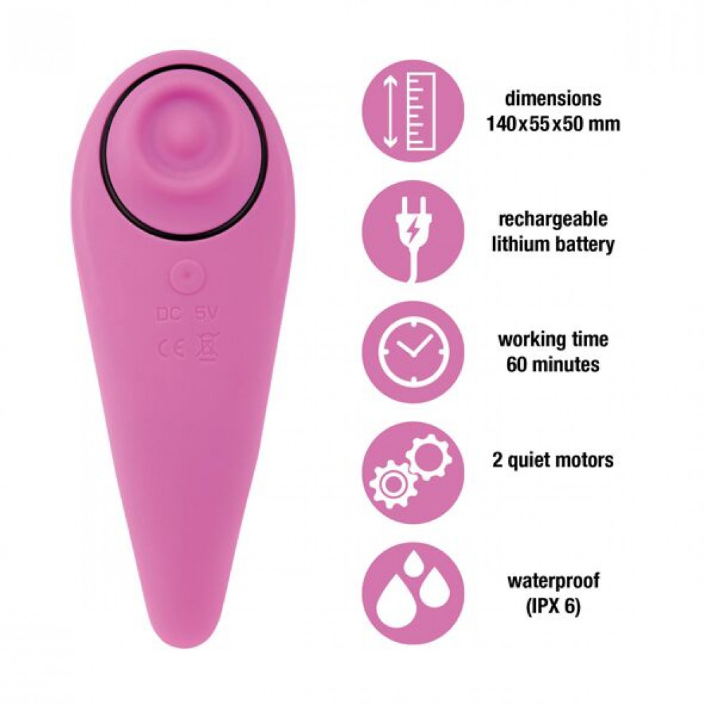 Клиторальный вибратор - Пульсатор для клитора плюс вибратор FeelzToys - FemmeGasm Tapping & Tickling Vibrator Pink 5