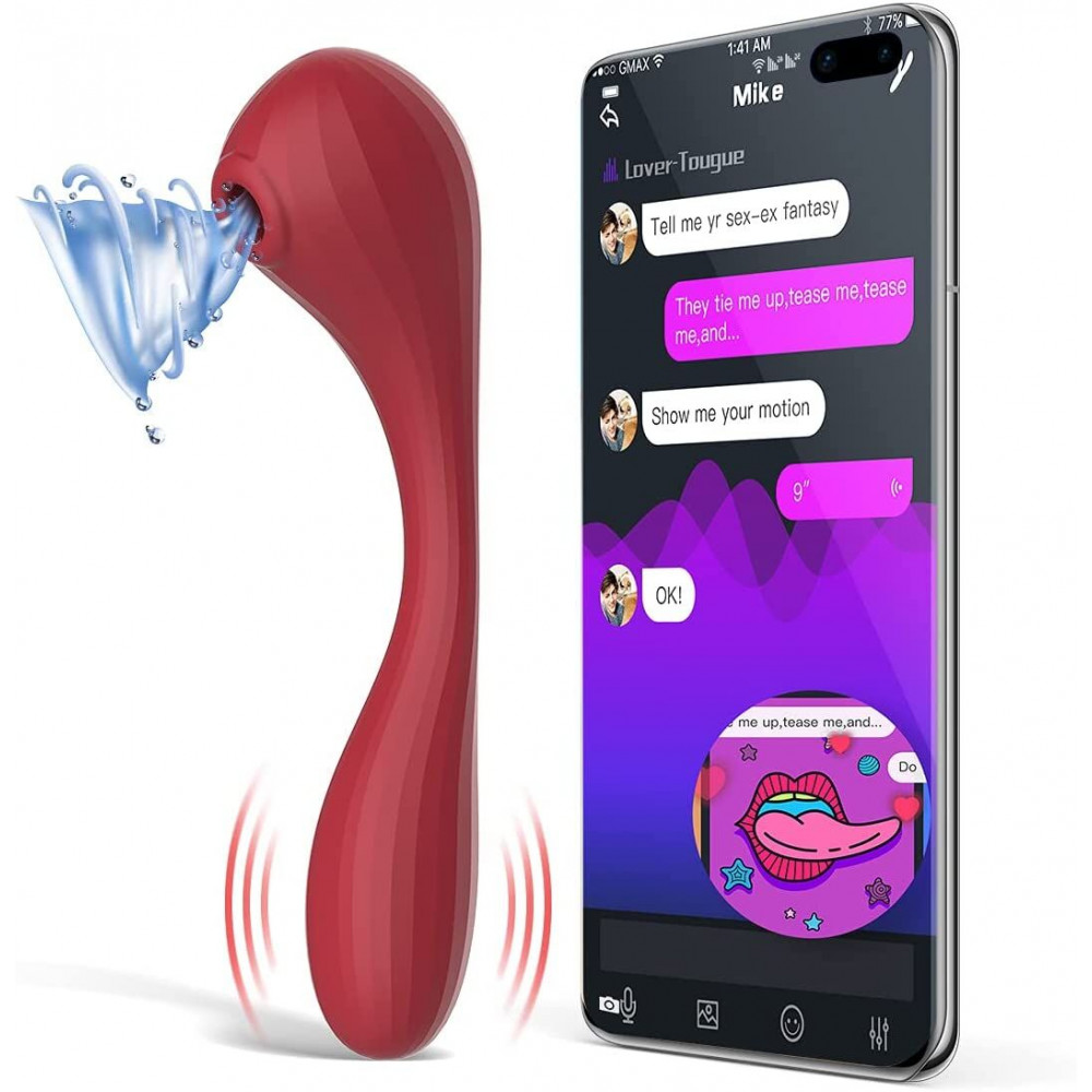Вибраторы вакуумные - Вакуумный вагинально-клиторальный стимулятор Magic Motion Bobi Red, управление со смартфона