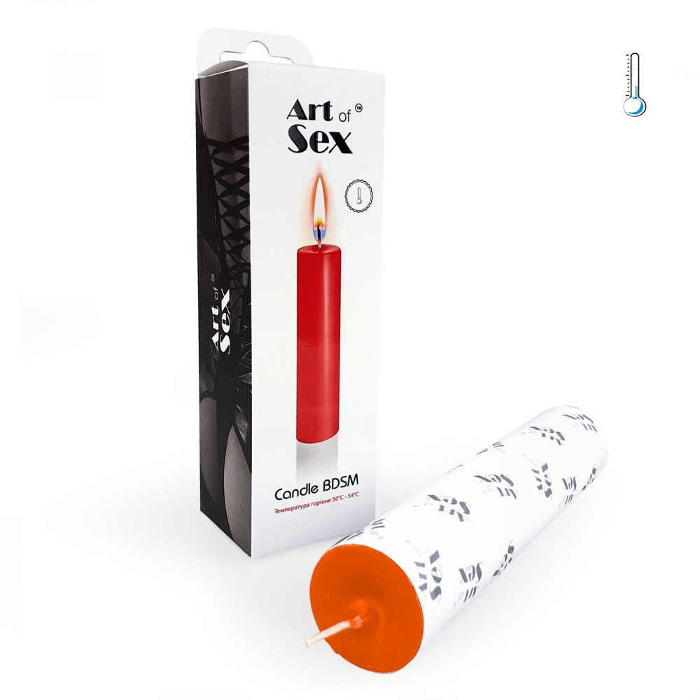 БДСМ аксессуары - Оранжевая свеча восковая Art of Sex size M 15 см низкотемпературная 1