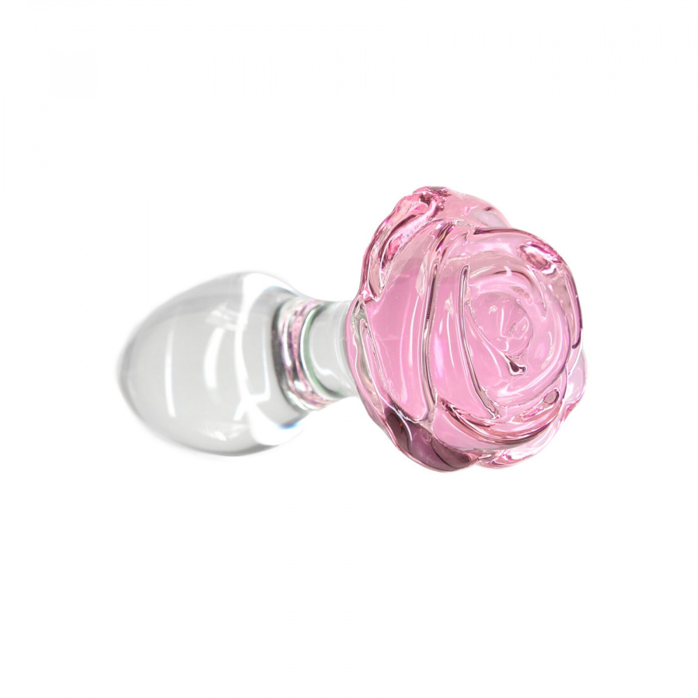 Анальная пробка - Стеклянная анальная пробка Pillow Talk Rosy Luxurious Glass Anal Plug, ⌀3,3 см, вибропуля в подарок 6