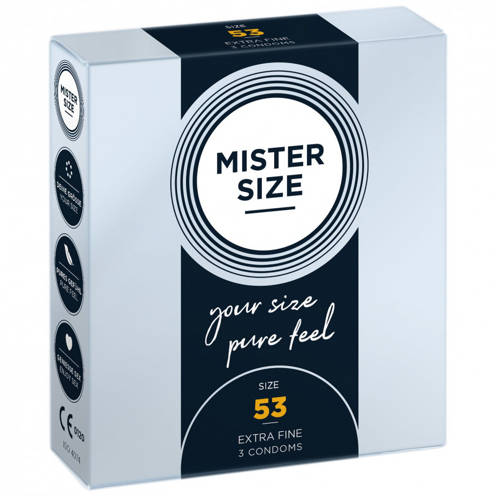 Презервативы - Презервативы Mister Size - pure feel - 53 (3 condoms), толщина 0,05 мм