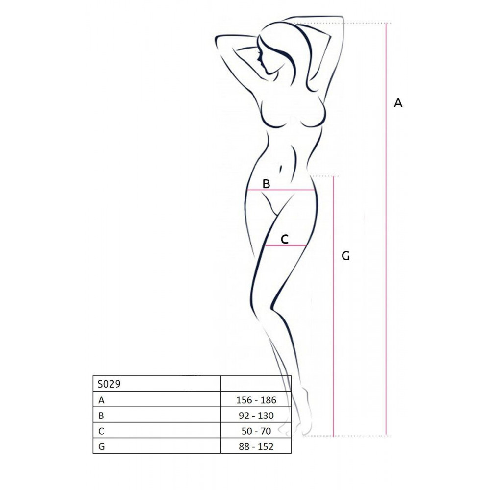 Чулки - Эротические ажурные колготки-бодистокинг Passion S029 One Size, white, пояс и чулки, с доступом 5