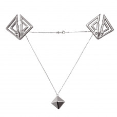 Затискачі для сосків з важкою підвіскою LOCKINK Adjustable Nipple Clamps with Heavy Pendant - Grey