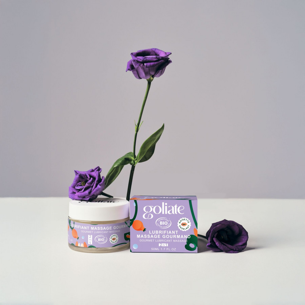 Для масажу - Масажна олія-лубрикант з ароматом та смаком фундука Goliate Couple Gourmand Noisette 50 мл 1