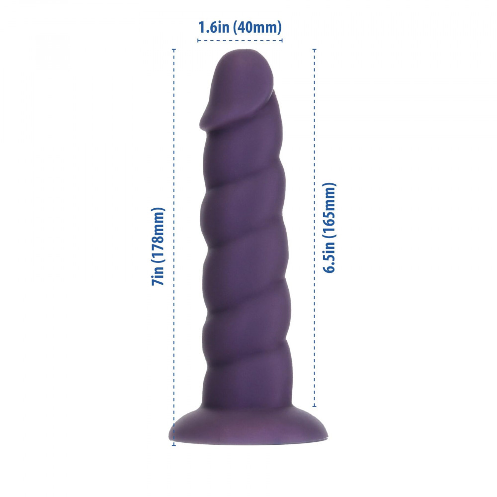 Фалоімітатор - Фалоімітатор Fantasy by Addiction Unicorn Dildo 7” Purple, віброкуля в подарунок 1