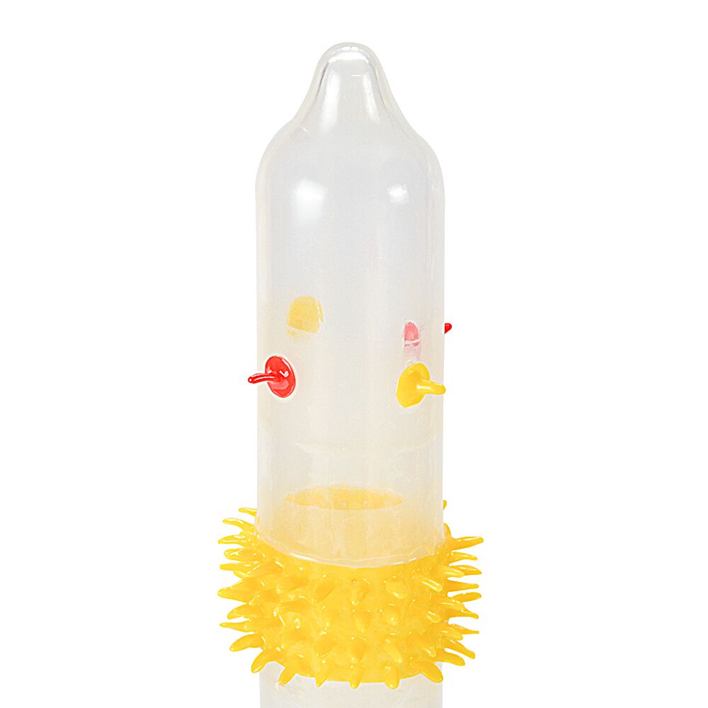 Эрекционные кольца без вибрации - Насадка на член Recare Spike Condom Orange (презерватив с усиками и шипами) 1