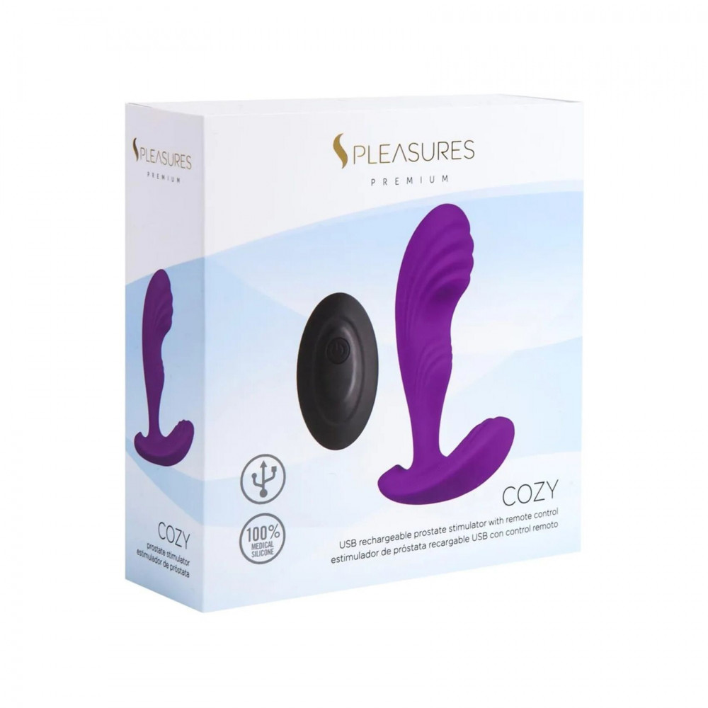 Массажеры простаты - Вибромассажер простаты S Pleasures Premium Cozy, Purple, с рельефной головкой, 10 режимов 2