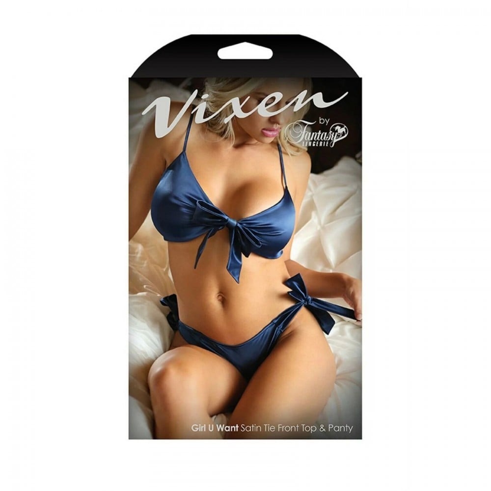 Різне - Еротичний комплект із бантами One Size синій 2