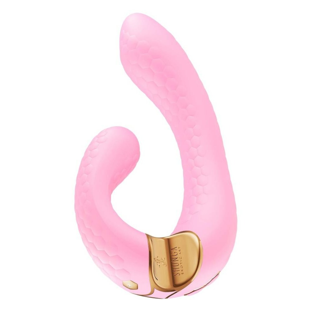 Анальные игрушки - Вагинально-клиторальный вибратор Shunga Miyo нереалистичный, розовый, 18.5 х 3.7 см 7