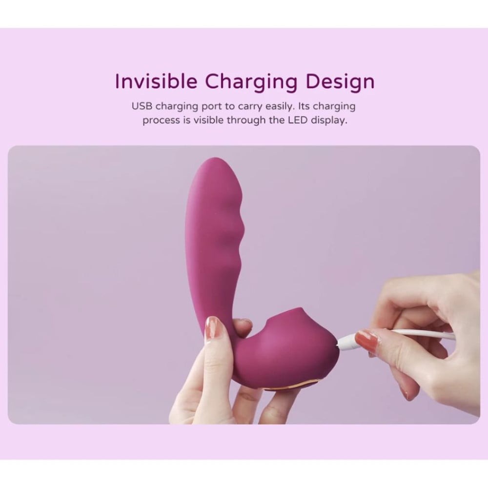 Різне - Вакуумний стимулятор BeYourLover Tara Purple з вагінальним відростком та підігрівом, фіолетовий 4