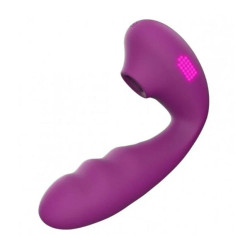 Вакуумный стимулятор BeYourLover Tara Purple с вагинальным отростком и подогревом, фиолетовый