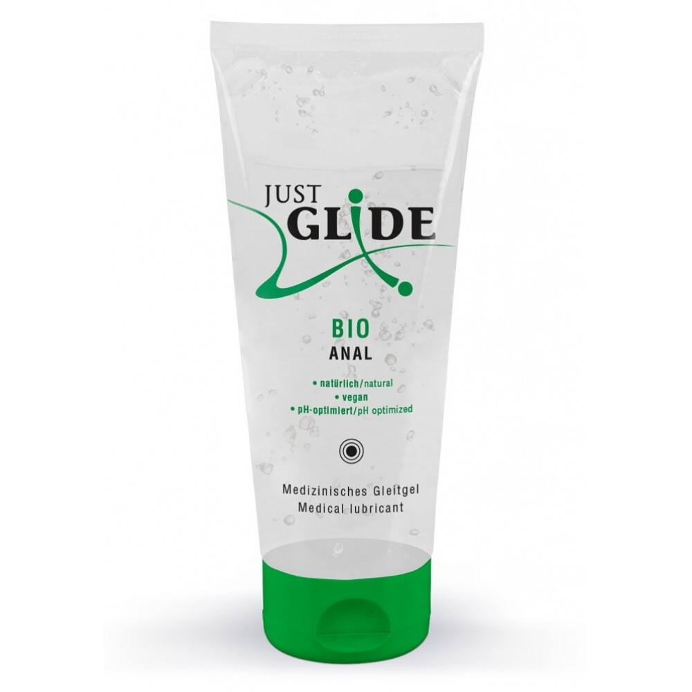 Лубриканты - Веганская органическая анальная смазка на водной основе - Just Glide Bio Anal, 200 ml