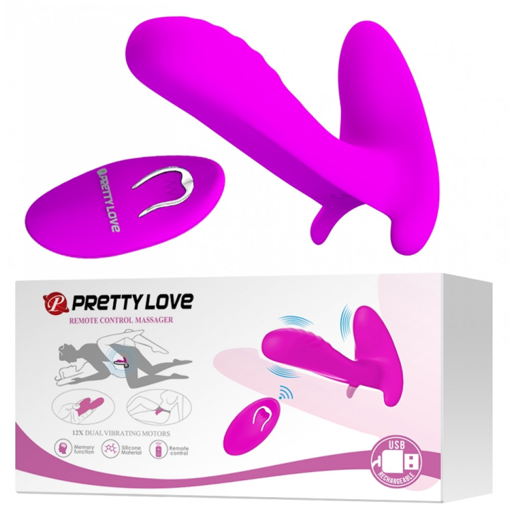  - Вибробабочка с стимулятором клитора PRETTY LOVE - Remote Control Massager, BI-014850W