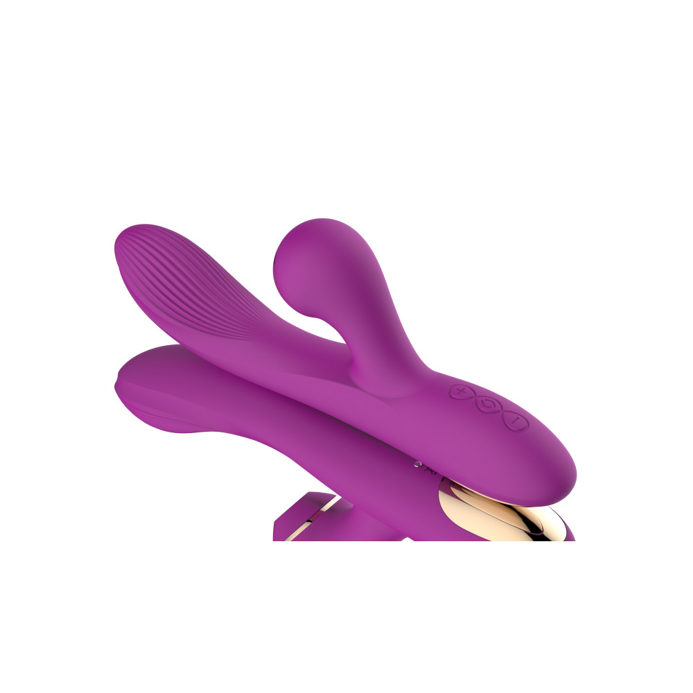 Вибратор-кролик - Вибратор-кролик с волновой стимуляцией клитора Air Pulsing Messenger, фиолетовый 2