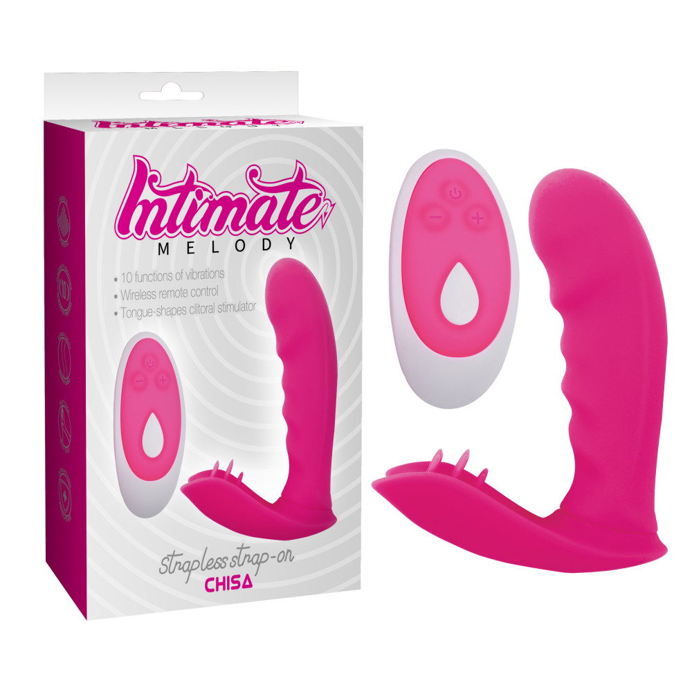  - Вібратор із кліторальною стимуляцією Chisa Intimate Melody Strapless Strap-on, рожевий