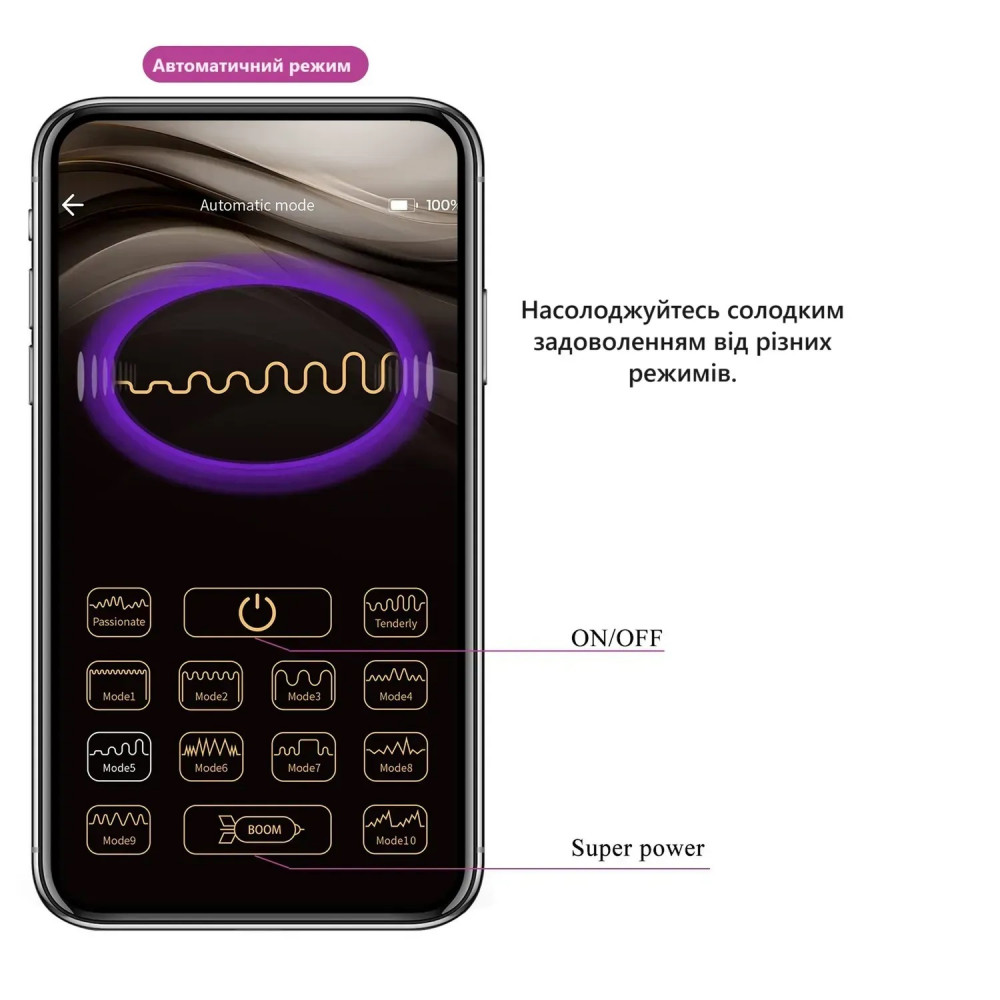 - Виброяйцо управляемое смартфоном Pretty Love - Fisherman Purple Mobile APP, BI-300016HP-1 7