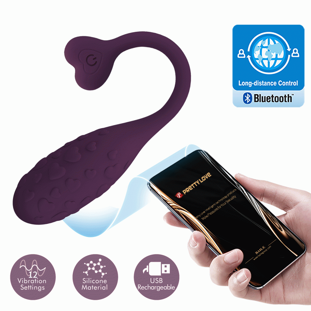 - Виброяйцо управляемое смартфоном Pretty Love - Fisherman Purple Mobile APP, BI-300016HP-1 11