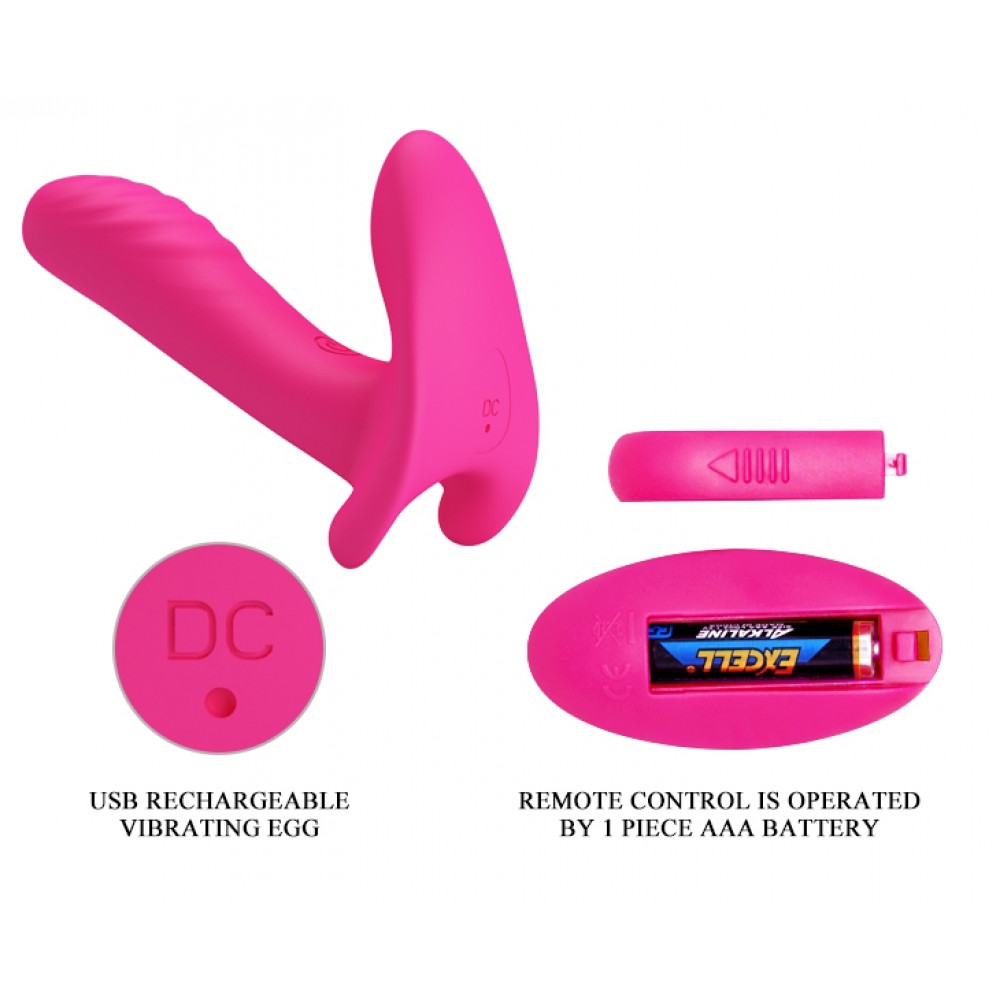 Вибратор - Вибробабочка с стимулятором клитора PRETTY LOVE - Remote Control Massager, BI-014850W-1 2