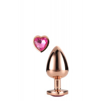 DT21789 Анальная пробка с сердцем GLEAMING LOVE ROSE GOLD PLUG SMALL