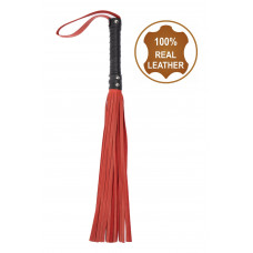 Флогер з натуральної шкіри Flirty Hard Leather - Black & Red, BG-00001
