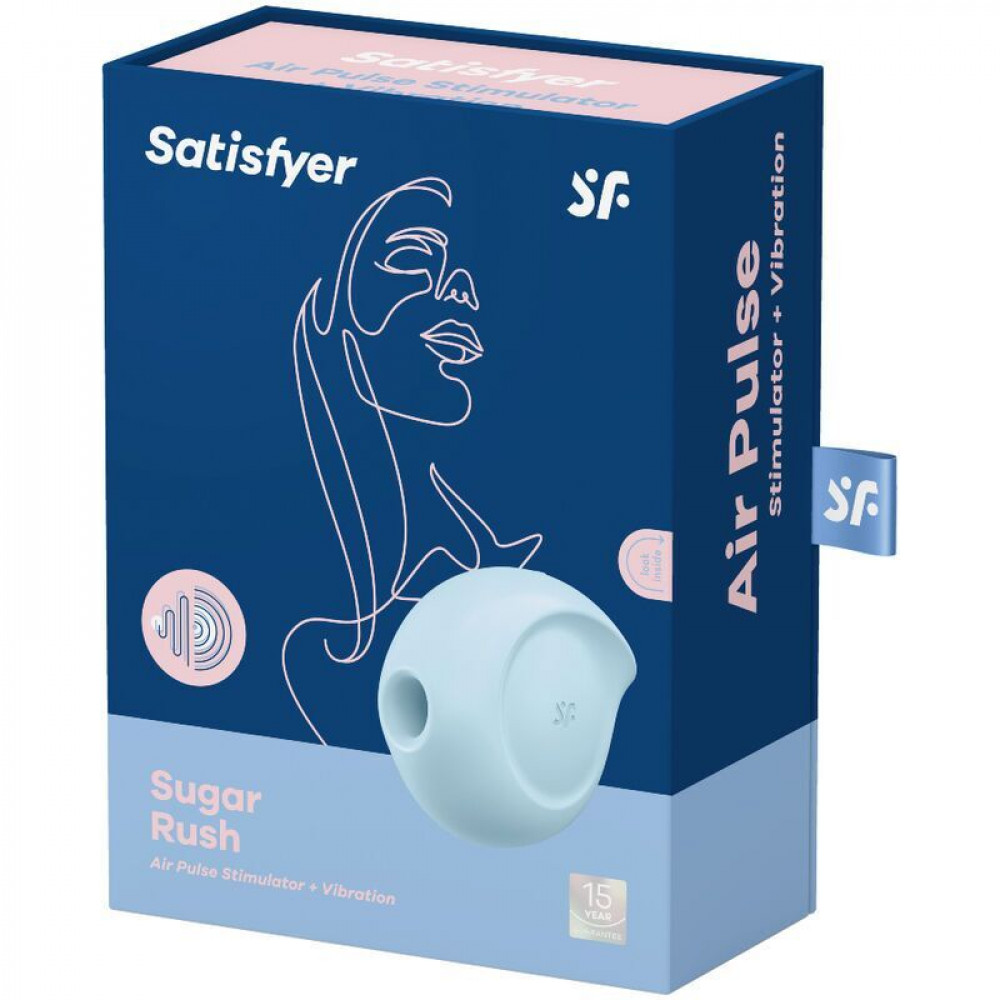 Секс игрушки - Вакуумный клиторальный стимулятор с вибрацией Satisfyer Sugar Rush Blue (мятая упаковка!!!) 4