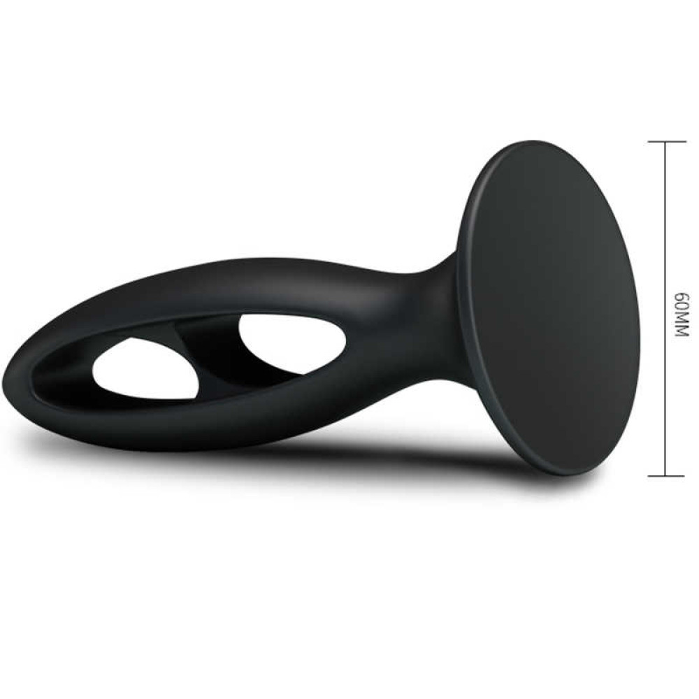 Анальні іграшки без вібрації - Анальна пробка з присоскою Fabulous Silicone, чорна 4