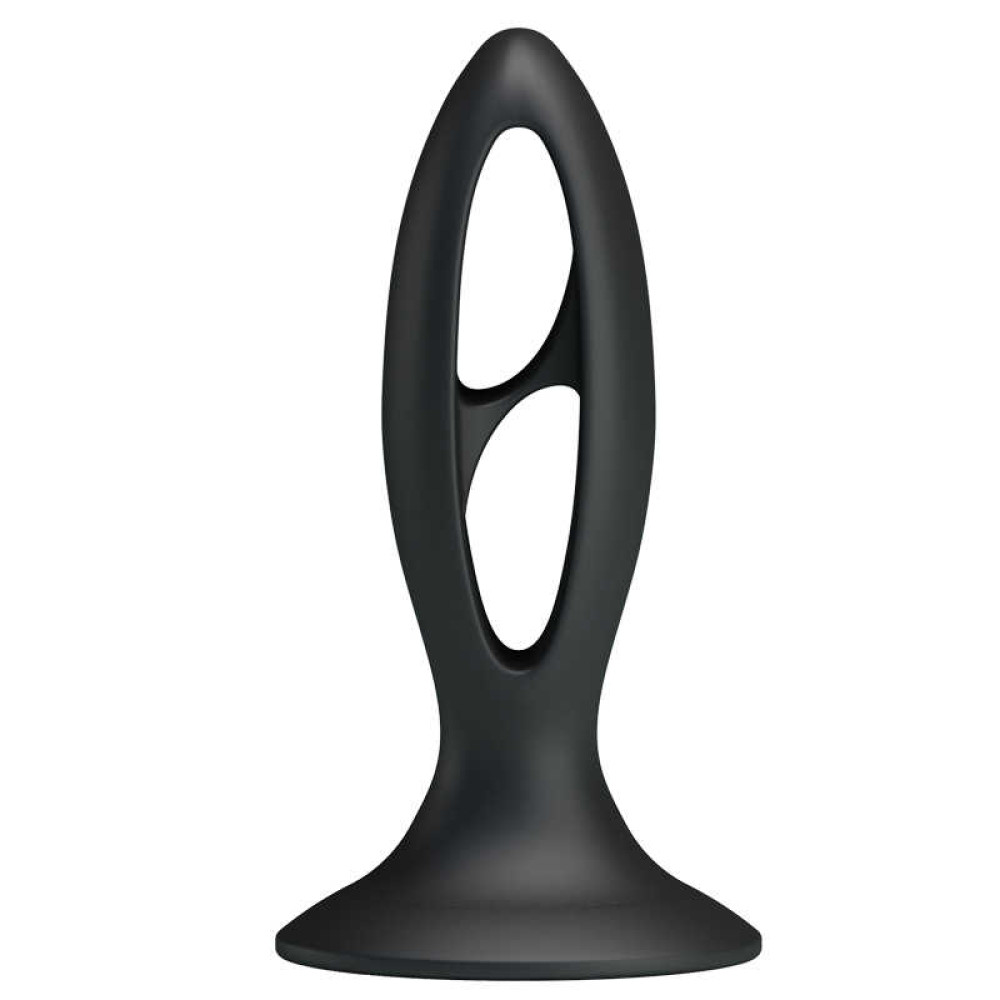 Анальні іграшки без вібрації - Анальна пробка з присоскою Fabulous Silicone, чорна 1