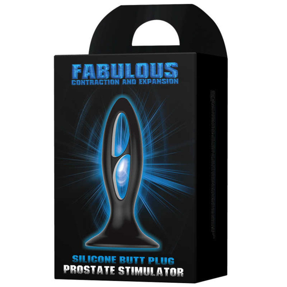 Анальні іграшки без вібрації - Анальна пробка з присоскою Fabulous Silicone, чорна 6