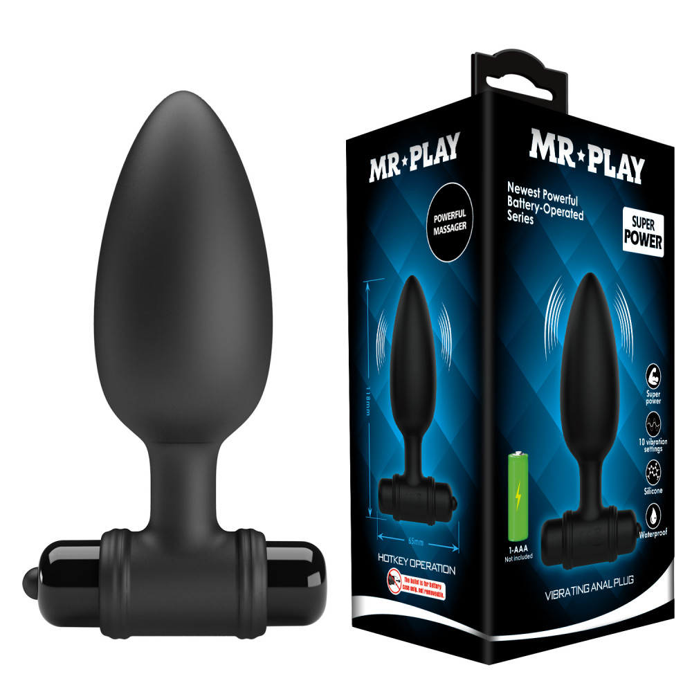  - Анальний стимулятор з вібрацією Mr. Play - Super Power Vibrating Anal Plug, BI-040107-MR