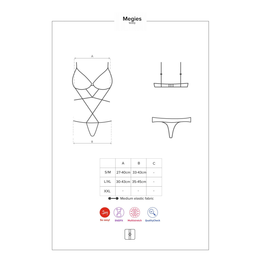 Разное - Боди Obsessive Megies teddy black S/M 8