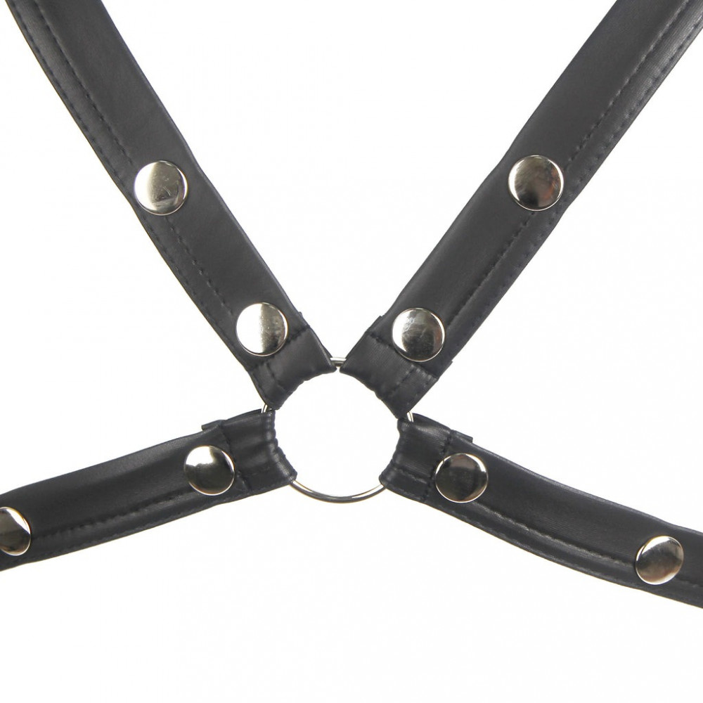 Разное - Боди-портупея мужская Star Night с ограничителями и молнией, черная, L 5