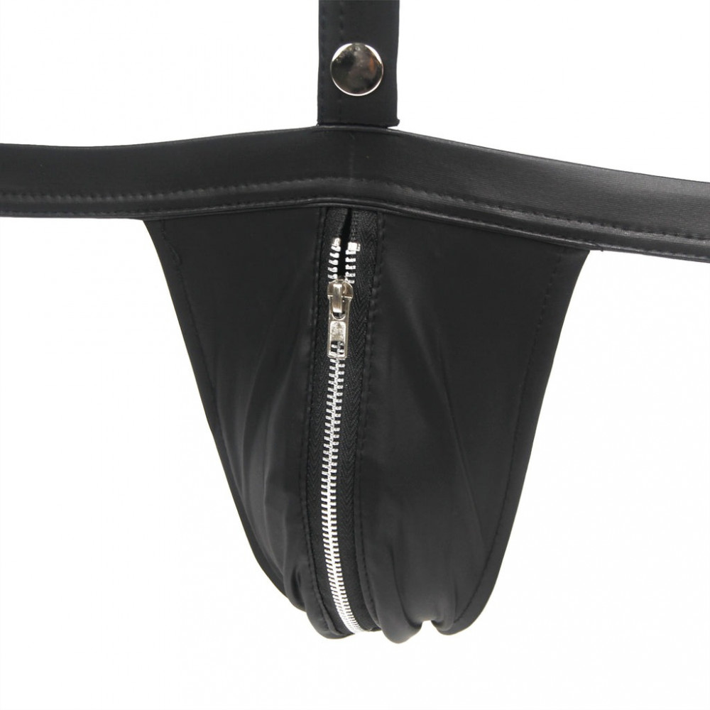 Разное - Боди-портупея мужская Star Night с ограничителями и молнией, черная, L 4