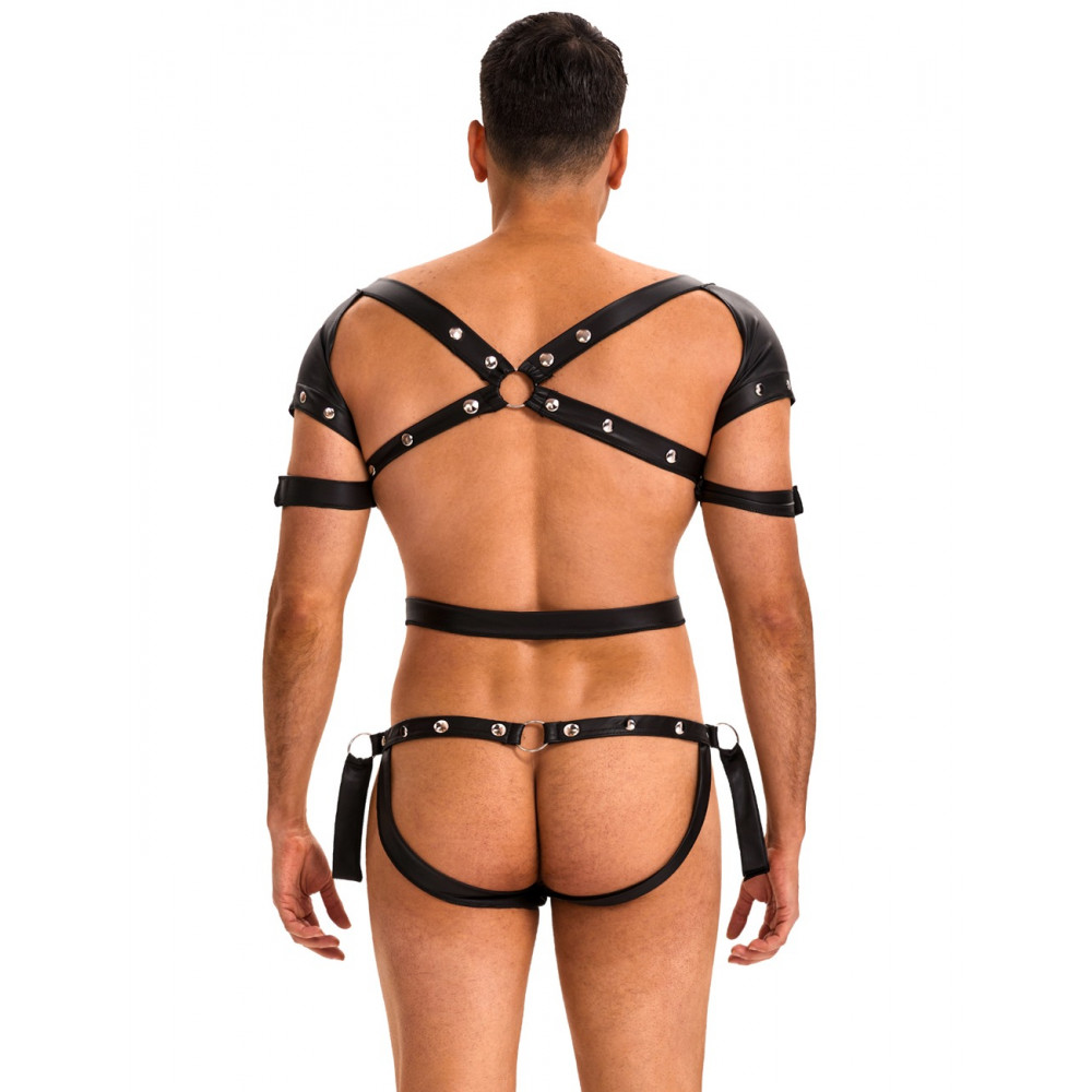 Разное - Боди-портупея мужская Star Night с ограничителями и молнией, черная, L 3