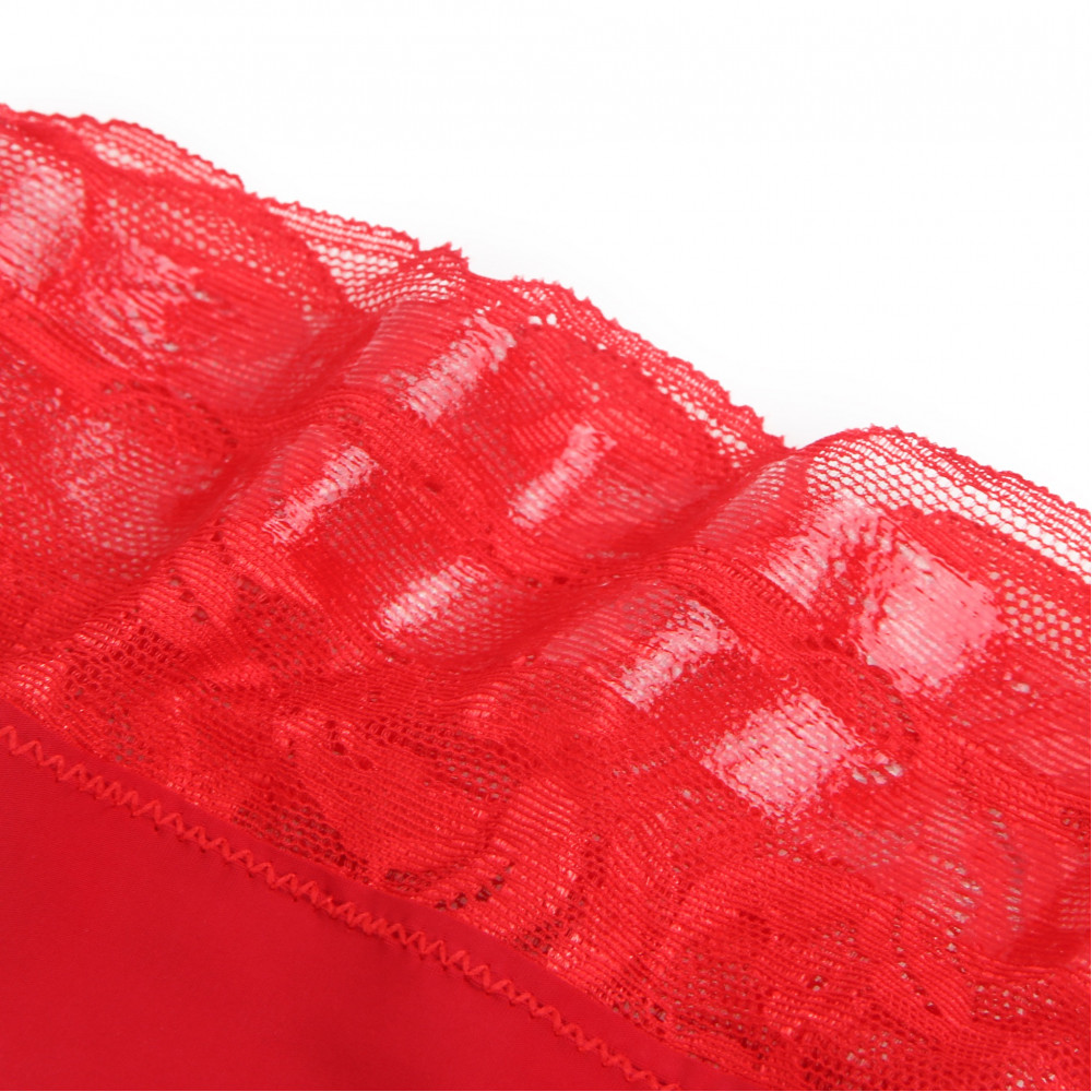Різне - Панчохи еластичні Star Night з мереживною коронкою, червоні, XS-L 5