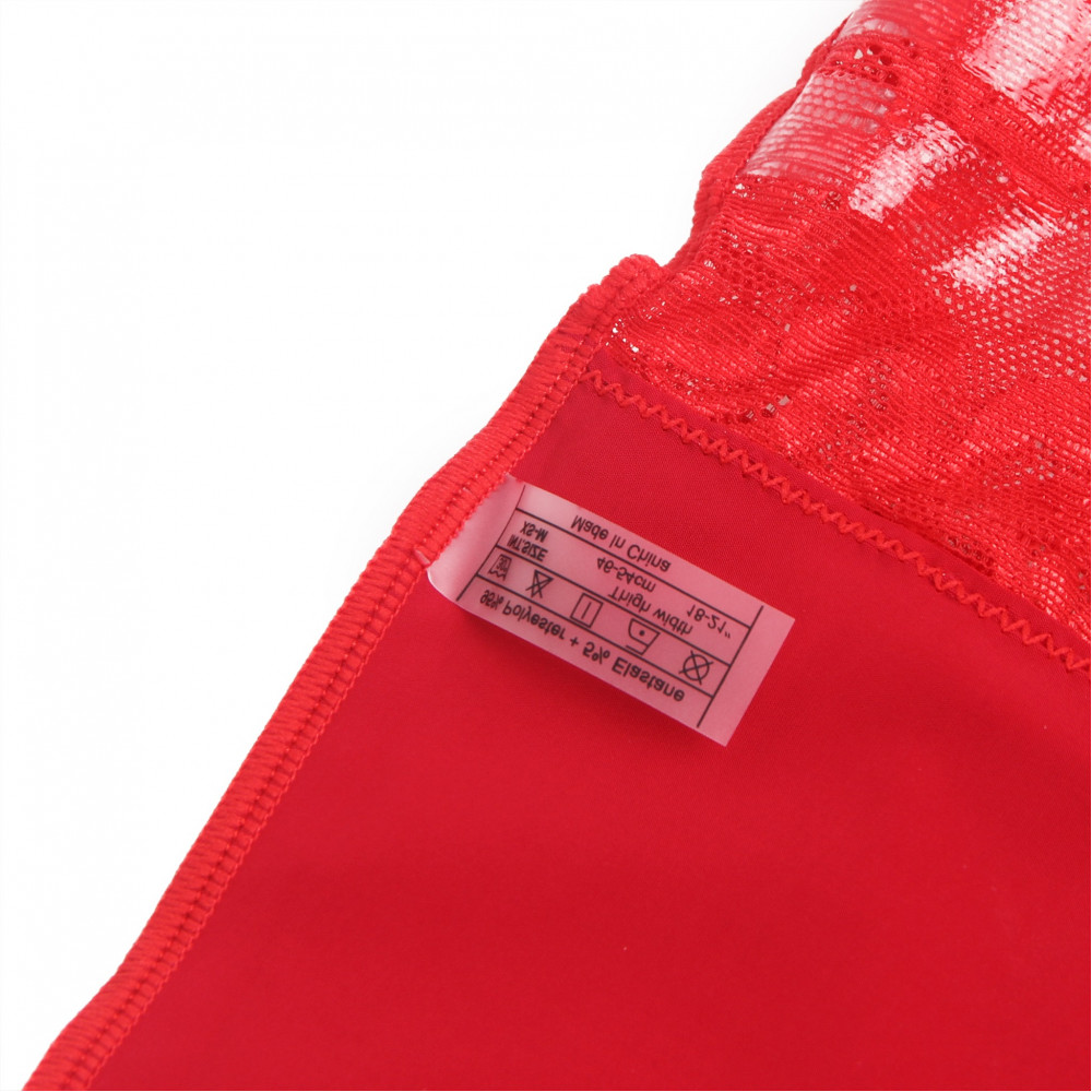 Різне - Панчохи еластичні Star Night з мереживною коронкою, червоні, XS-L 6