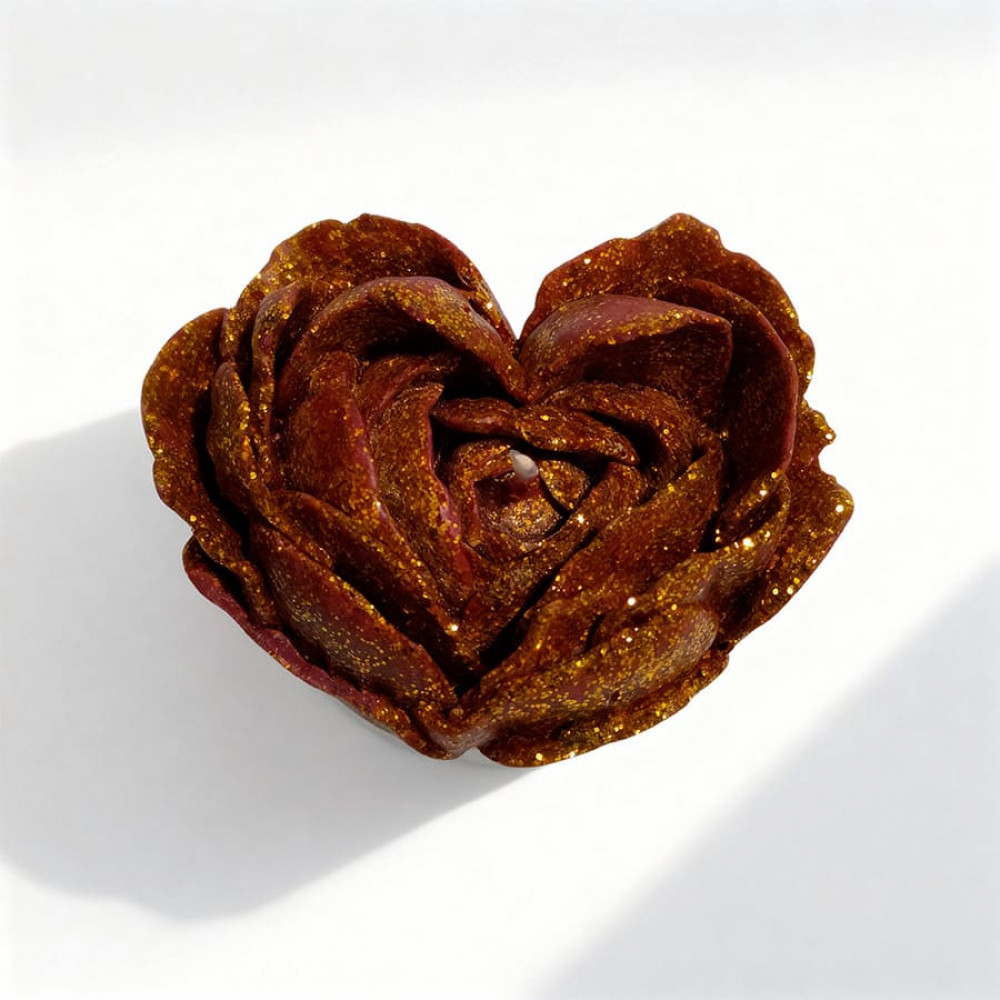 Різне - Свічка низькотемпературна у вигляді троянди з глітером GlowKink бордова, М 43