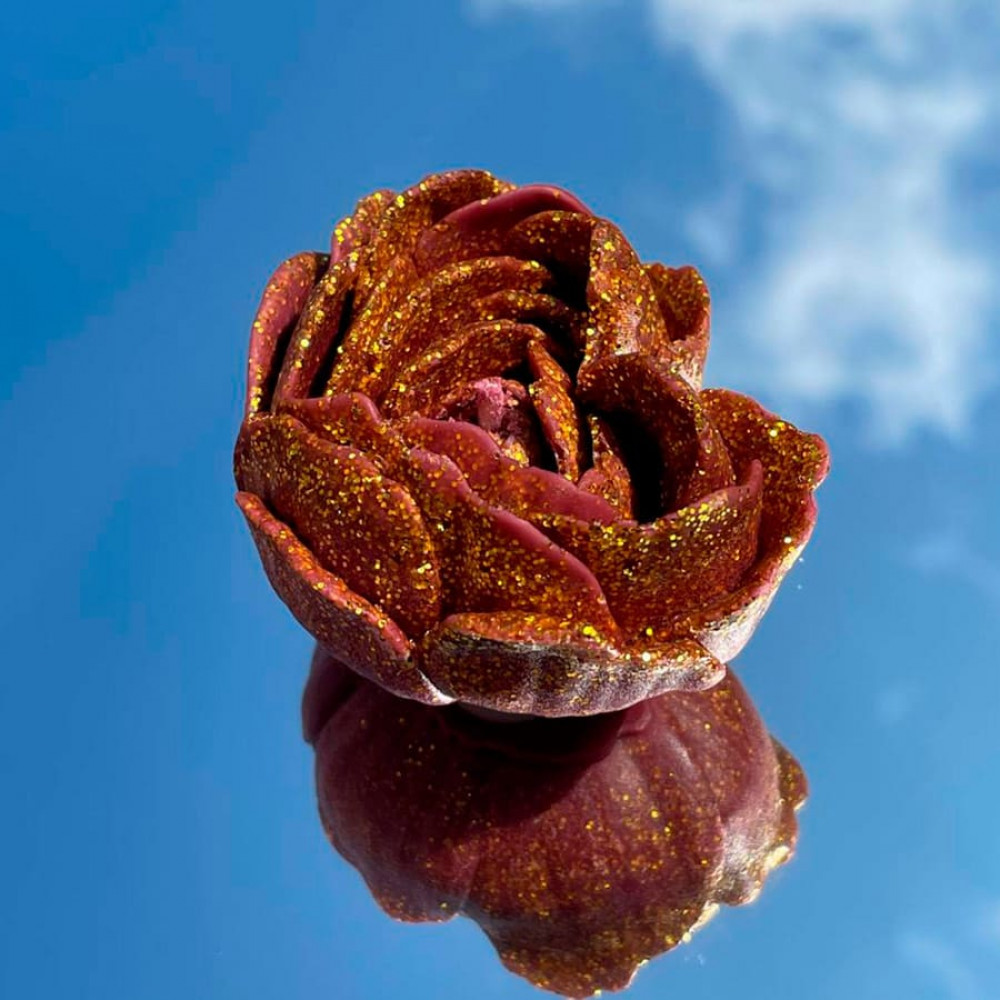 Різне - Свічка низькотемпературна у вигляді троянди з глітером GlowKink бордова, М 17