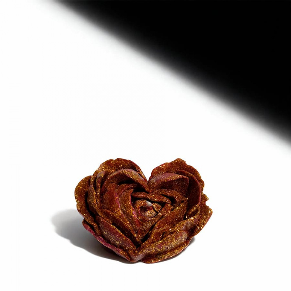 Різне - Свічка низькотемпературна у вигляді троянди з глітером GlowKink бордова, М 42