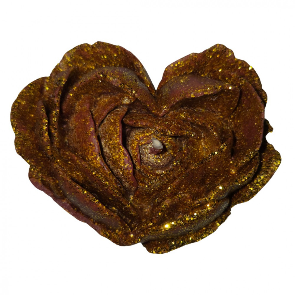 Різне - Свічка низькотемпературна у вигляді троянди з глітером GlowKink бордова, М 39